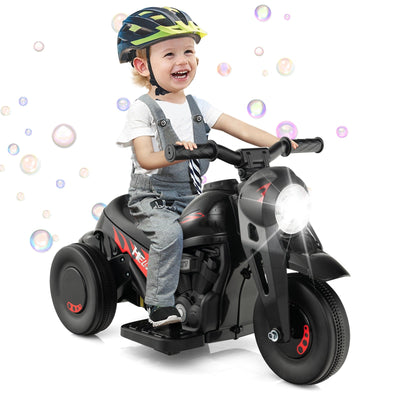 6V Kids Electric Ride on Motorcycle with Bubble Maker and Music-Black