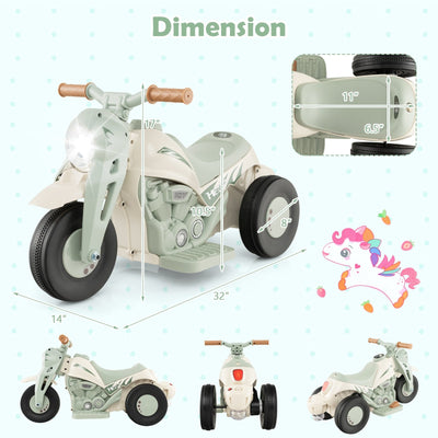 6V Kids Electric Ride on Motorcycle with Bubble Maker and Music-Beige