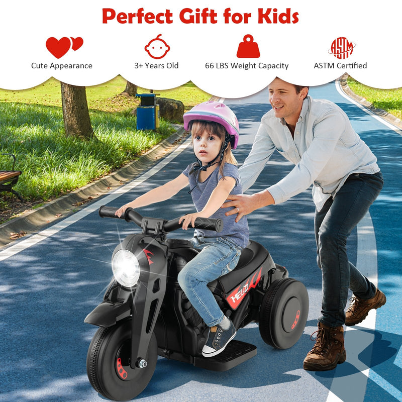 6V Kids Electric Ride on Motorcycle with Bubble Maker and Music-Black