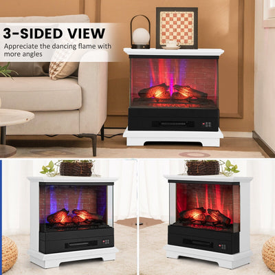 27 Inch Freestanding Fireplace with Remote Control-White