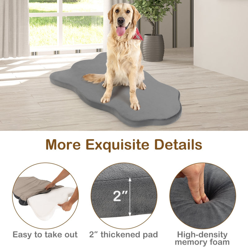 Orthopedic Dog Bed with Memory Foam Support for Large Dogs-Gray