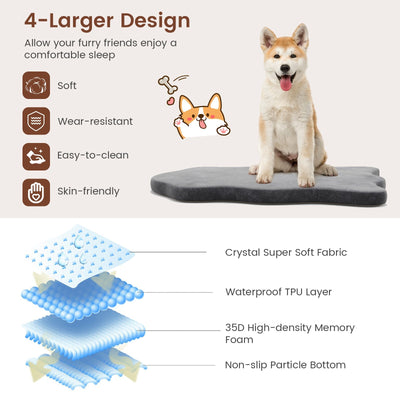 Orthopedic Dog Bed with Memory Foam Support for Large Dogs-Gray