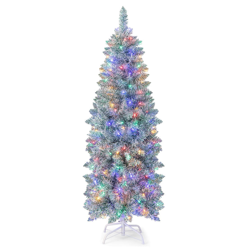 5 FT Pre-lit Artificial Christmas Tree with 343 Branch Tips and Multi-color LED Lights-5 ft