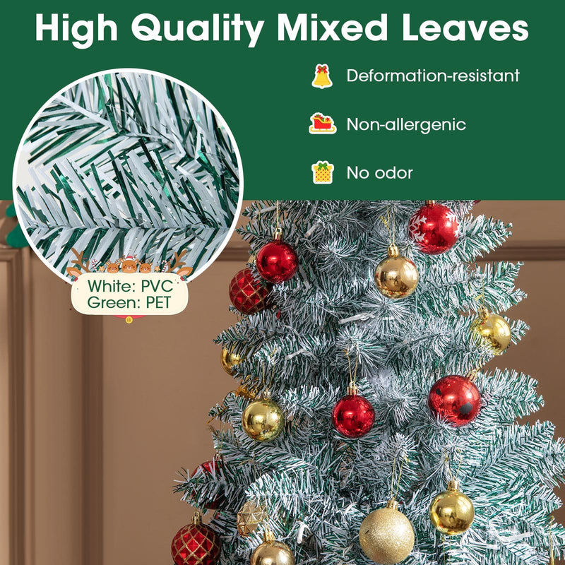 5 FT Pre-lit Artificial Christmas Tree with 343 Branch Tips and Multi-color LED Lights-5 ft