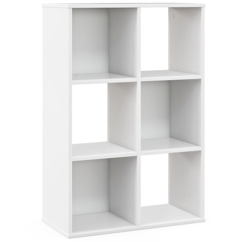 6-Cube Bookshelf 4-Tier Floor Display Shelf-White