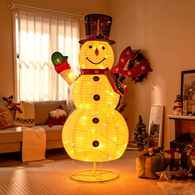 6 Feet Lighted Christmas Snowman with 180 Colorful LED Lights