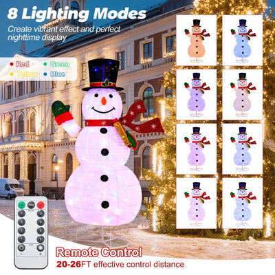 6 Feet Lighted Christmas Snowman with 180 Colorful LED Lights