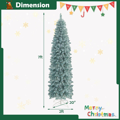 5 FT/7 FT Pre-lit Artificial Christmas Tree with 343 Branch Tips and Multi-color LED Lights-7 ft