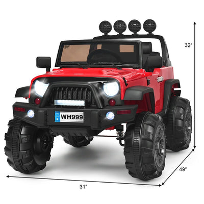 12V Kids Ride On Truck with Remote Control and Double Magnetic Door-Red