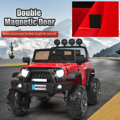 12V Kids Ride On Truck with Remote Control and Double Magnetic Door-Red