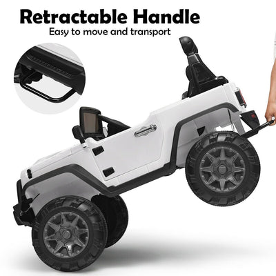 12V Kids Ride On Truck with Remote Control and Double Magnetic Door-White