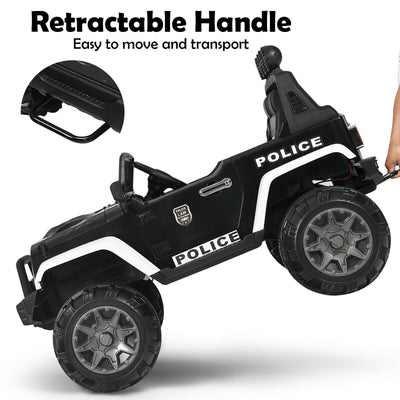 12V Kids Ride On Truck with Remote Control and Double Magnetic Door-Black & White