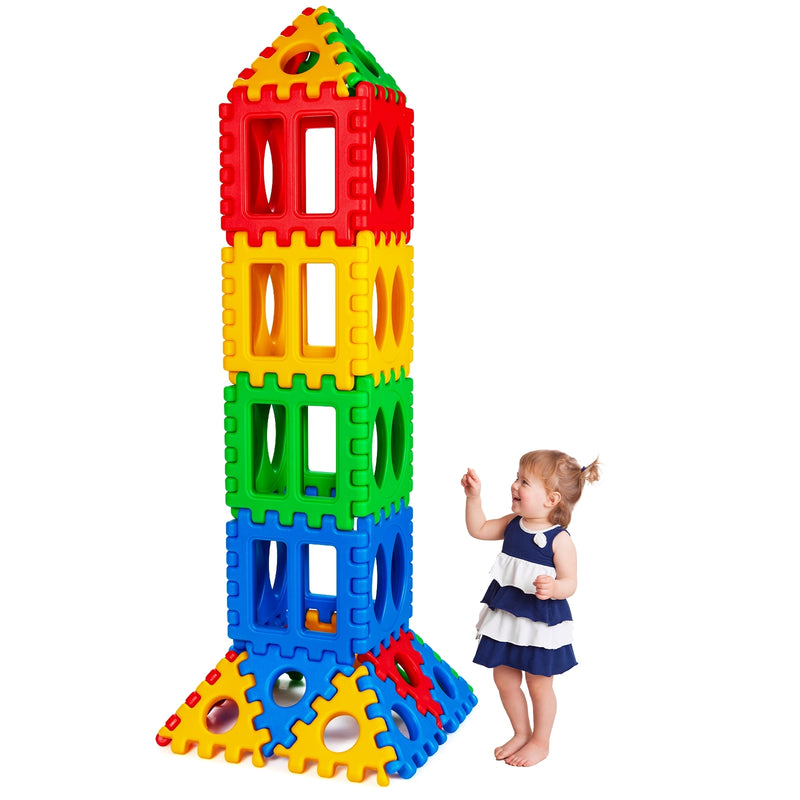 32 Pieces Big Waffle Block Set Kids Educational Stacking Building Toy