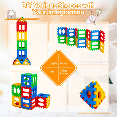 32 Pieces Big Waffle Block Set Kids Educational Stacking Building Toy