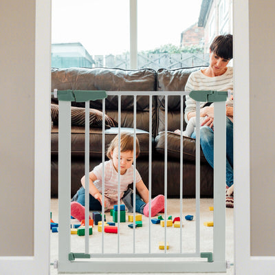 30-32.5 Inch Wide Safety Gate with 30 Inch Scientific Height for Baby and Pet-White