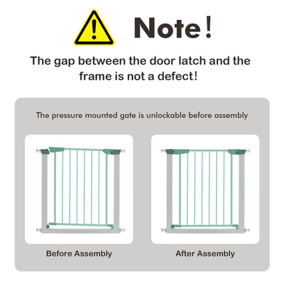 30-32.5 Inch Wide Safety Gate with 30 Inch Scientific Height for Baby and Pet-White