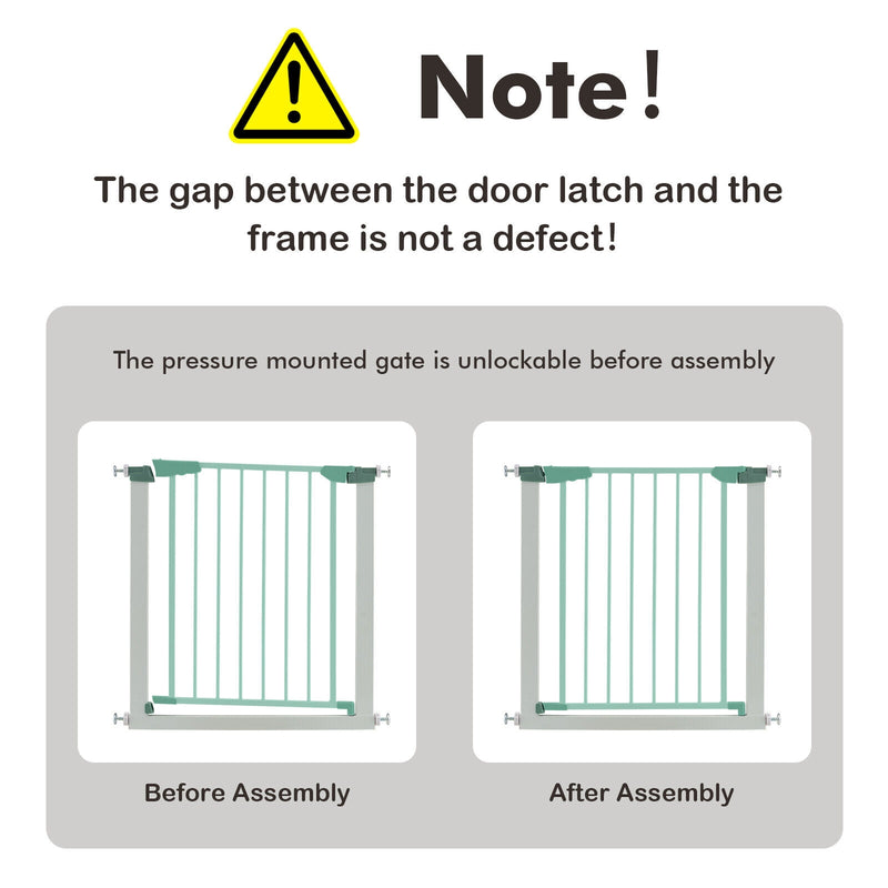 30-32.5 Inch Wide Safety Gate with 30 Inch Scientific Height for Baby and Pet-White