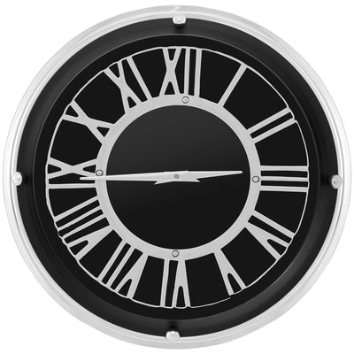 13.5/17.5 Inch Silent Wall Clock with Silver Frame-S