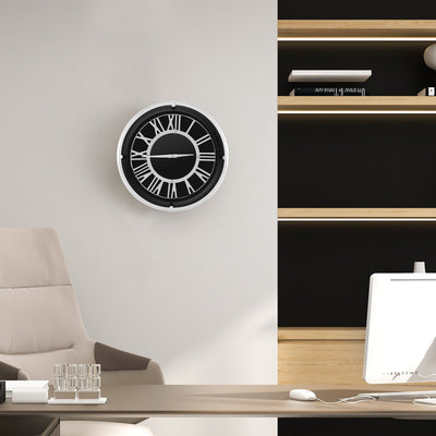 13.5/17.5 Inch Silent Wall Clock with Silver Frame-L