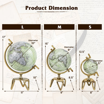 Educational Geographic 5/8/10 Inch World Globe with Triangle Metal Stand-5 inches