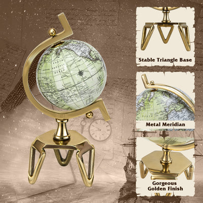 Educational Geographic 5/8/10 Inch World Globe with Triangle Metal Stand-5 inches