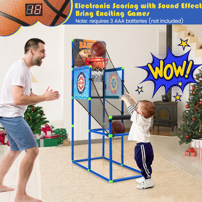 Kids Basketball Arcade Game with Electronic Scoreboard and Sound Effect