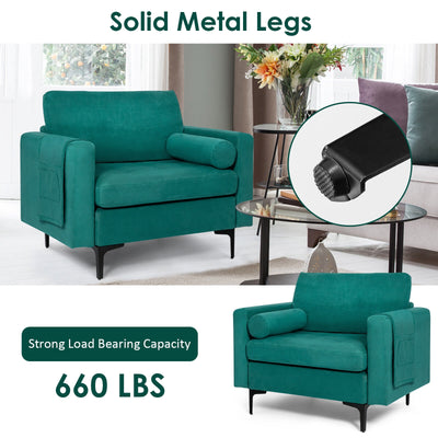 Modular 1/2/3/4-Seat L-Shaped Sectional Sofa Couch with Socket USB Port-1-Seat