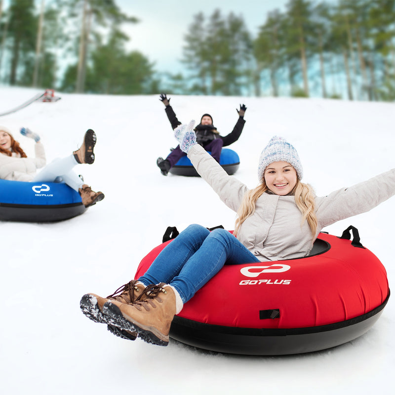 40 Inch Inflatable Snow Sled for Kids and Adults-Red