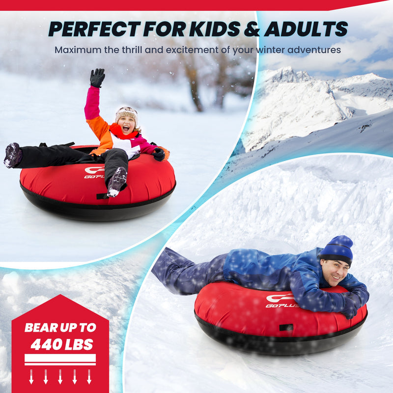 40 Inch Inflatable Snow Sled for Kids and Adults-Red