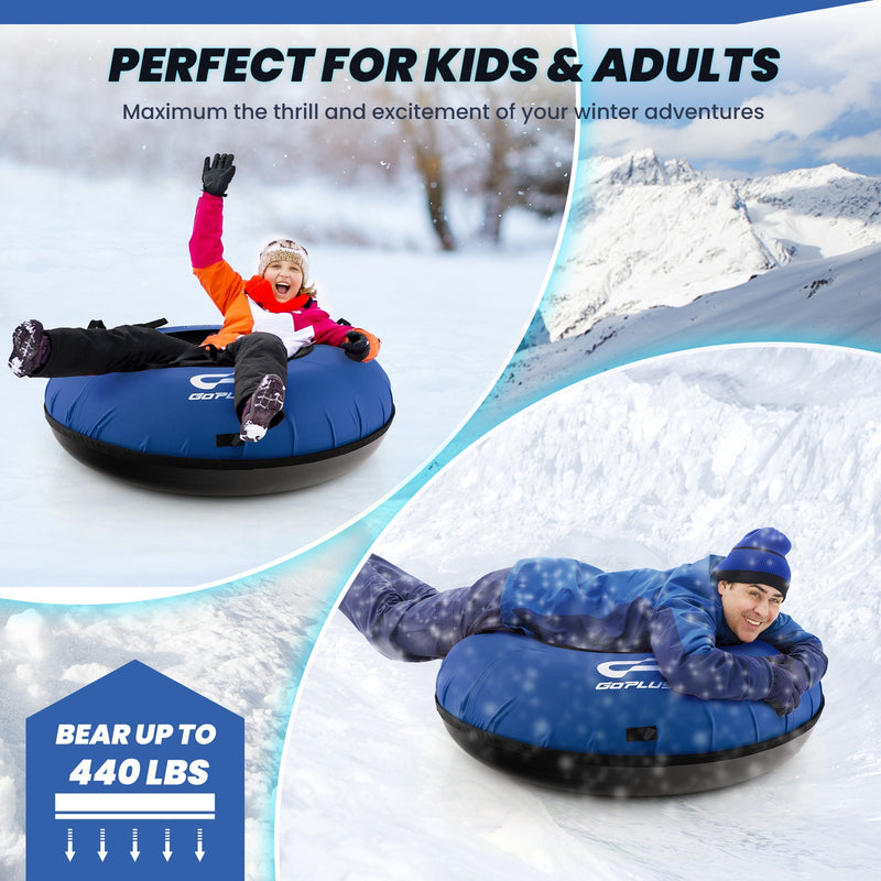 40 Inch Inflatable Snow Sled for Kids and Adults-Blue