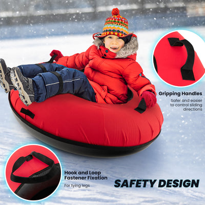 40 Inch Inflatable Snow Sled for Kids and Adults-Red