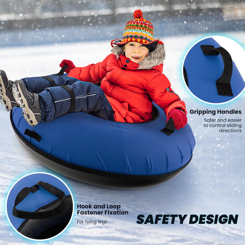 40 Inch Inflatable Snow Sled for Kids and Adults-Blue