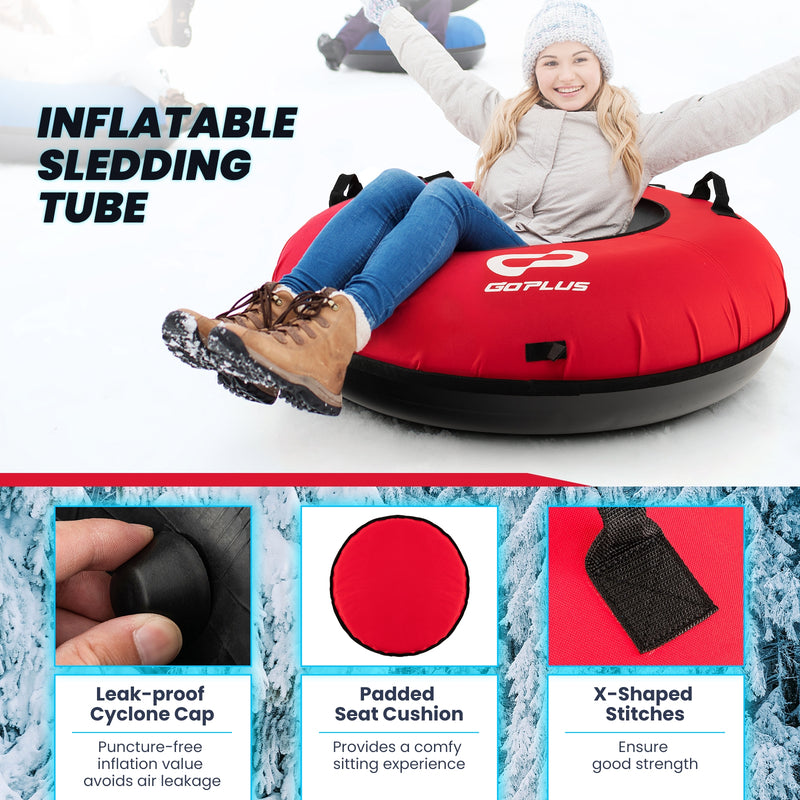 40 Inch Inflatable Snow Sled for Kids and Adults-Red