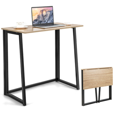 31 Inch Space-saving Folding Computer Desk for Home Office-Natural