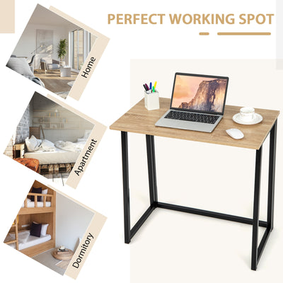 31 Inch Space-saving Folding Computer Desk for Home Office-Natural