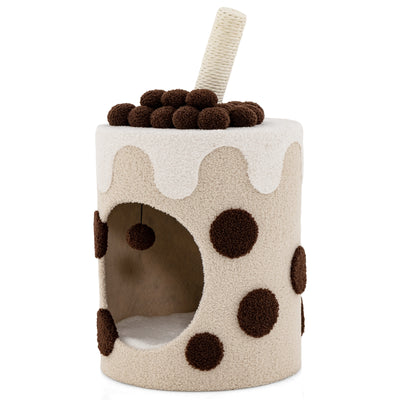 Bubble Tea Cat Tree Tower with Scratching Post-Coffee