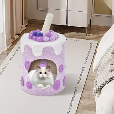 Bubble Tea Cat Tree Tower with Scratching Post-Purple