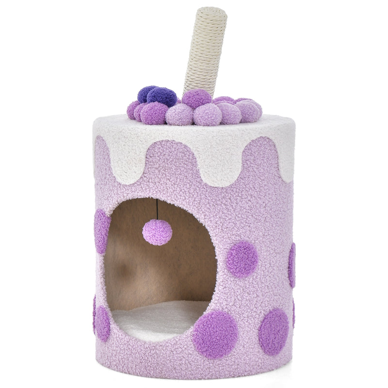 Bubble Tea Cat Tree Tower with Scratching Post-Purple