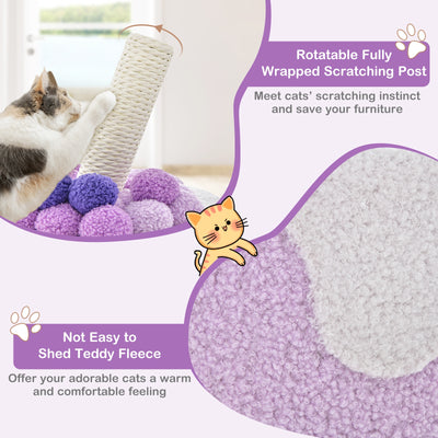 Bubble Tea Cat Tree Tower with Scratching Post-Purple