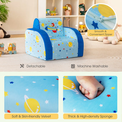 3 in 1 Convertible Flip Open Kids Sofa for Nap Play Sleep