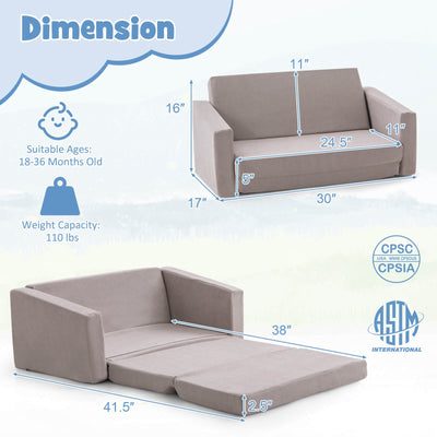 2-in-1 Children’s Convertible Sofa to Lounger-L