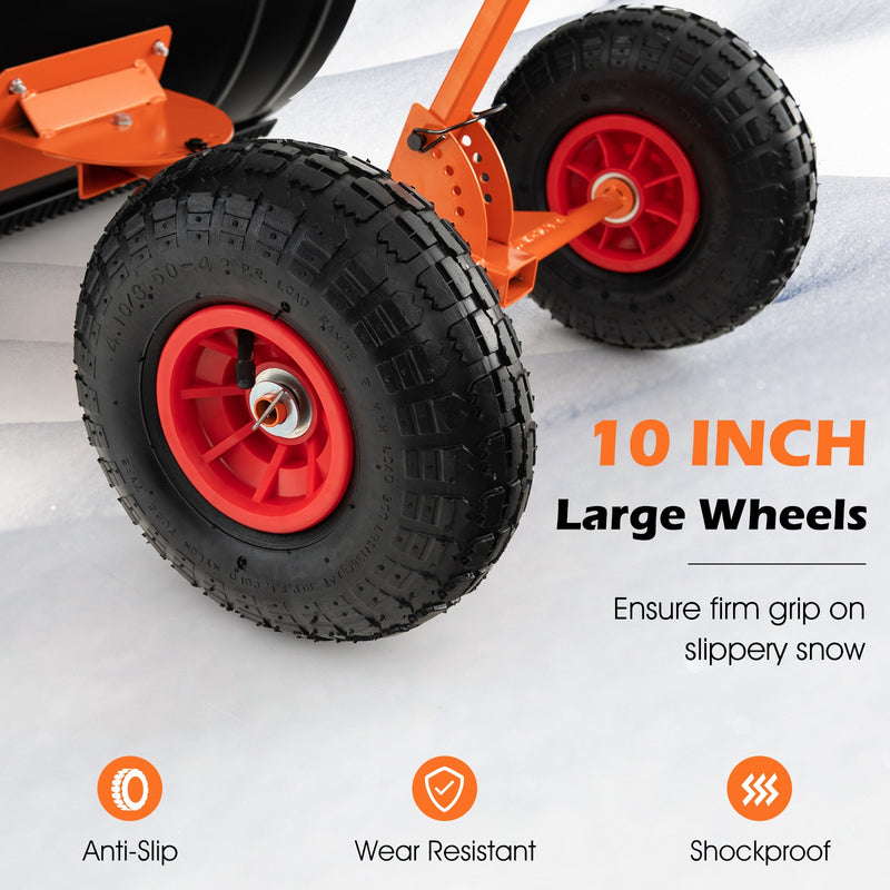 29 Inches Snow Pusher for Driveway-Orange