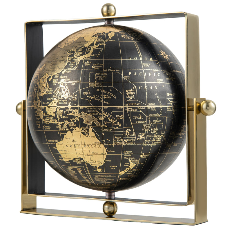 Geographic 6/ 8/ 10 Inch World Globe with Clear Printing and Square Frame-M