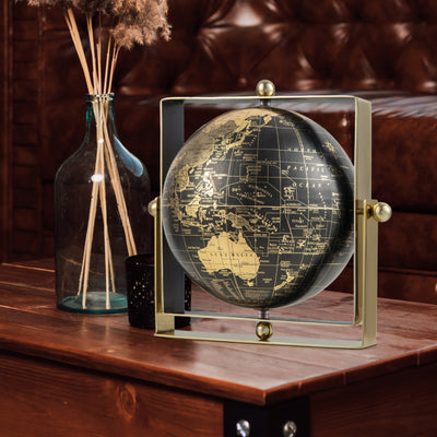 Geographic 6/ 8/ 10 Inch World Globe with Clear Printing and Square Frame-M