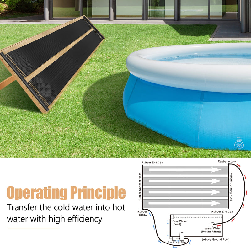 2 Pieces 16.4 Feet Weatherproof Solar Swimming Pool Heating System-M