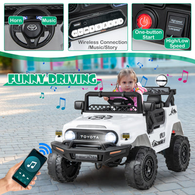 12V 7Ah Licensed Toyota FJ Cruiser Electric Car with Remote Control-White