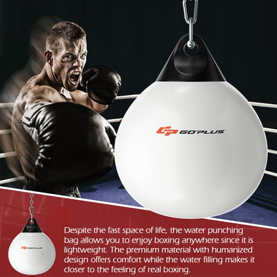 21 Inch Water Punching Bag with Adjustable Metal Chain-White