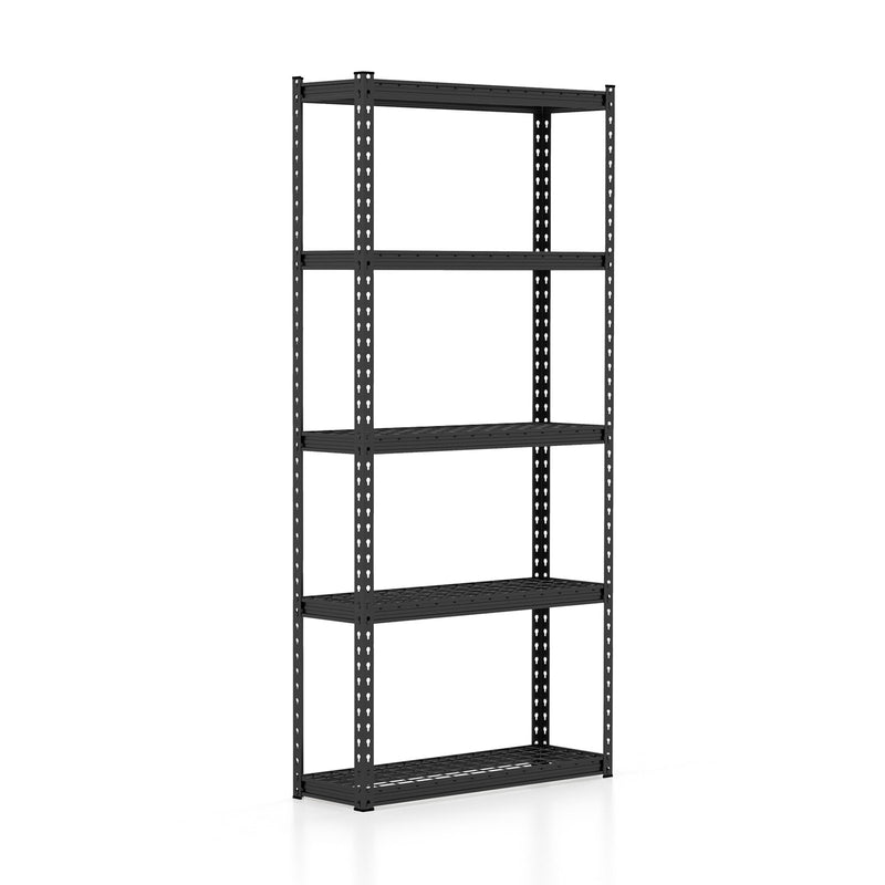 5-Tier Metal Shelving Unit with Anti-slip Foot Pad Height Adjustable Shelves for Garage-S