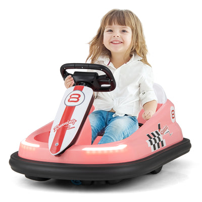 6V kids Ride-on Bumper Car with 360° Spinning and Dual Motors-Pink