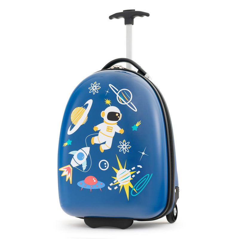 16 Inch Kids Carry-On Luggage Hard Shell Suitcase with Wheels-Blue